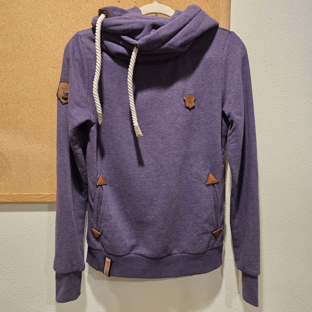 Naketano Purple Hoodie with Brown Accents